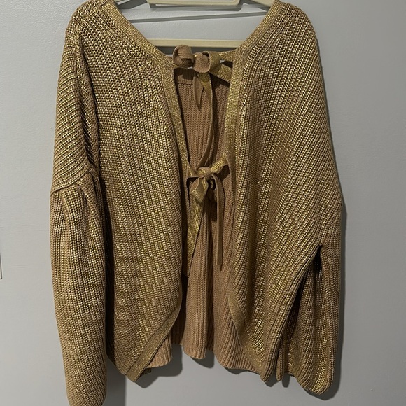 Kika Vargas x Target Metallic Gold Tie Back Sweater Sz 3X - Picture 4 of 7